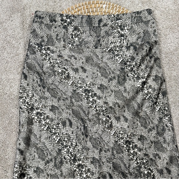 Free People Normani Bias Cut Snake Skin Printed Satin Midi Skirt Gray Combo 10 - Picture 3 of 12